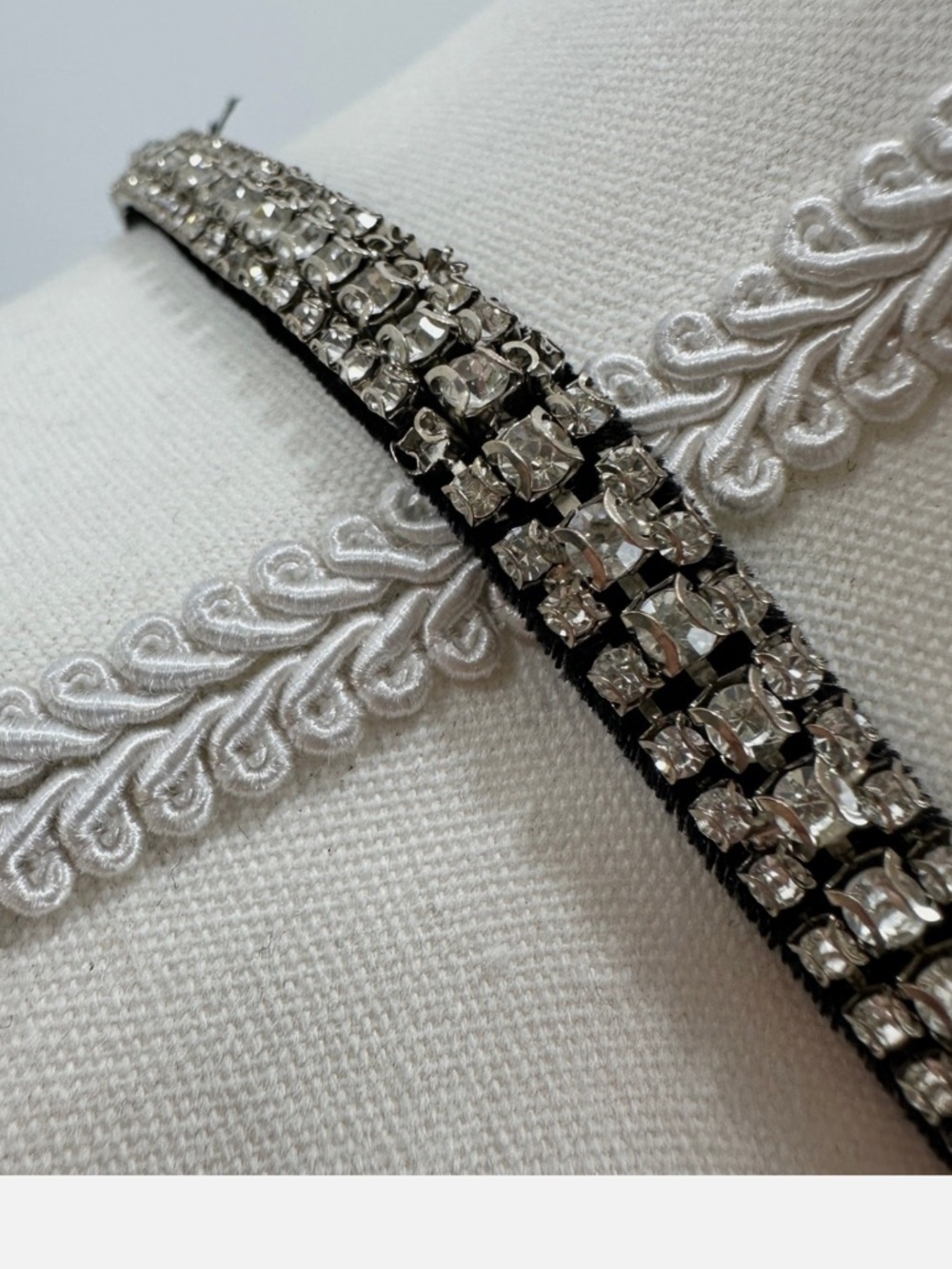Black Velvet and Rhinestone Halter Mini Dress - Picture 2 of 7